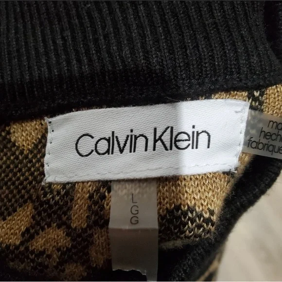 Calvin Klein animal print high low sweater size L - Picture 10 of 11